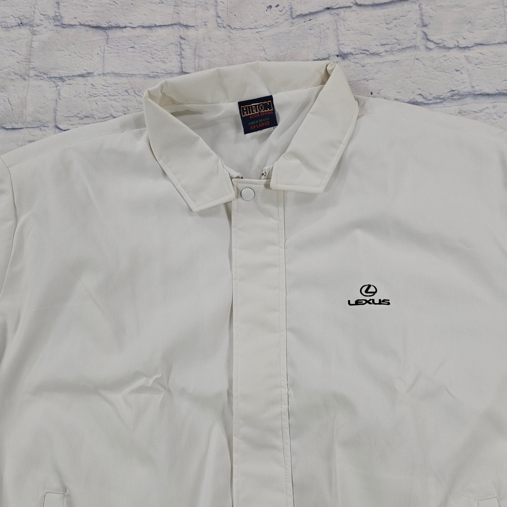 Hilton Lexus Jacket MEN XXL White Vintage Bomber Dealership Embroidered Logo USA - Picture 2 of 14